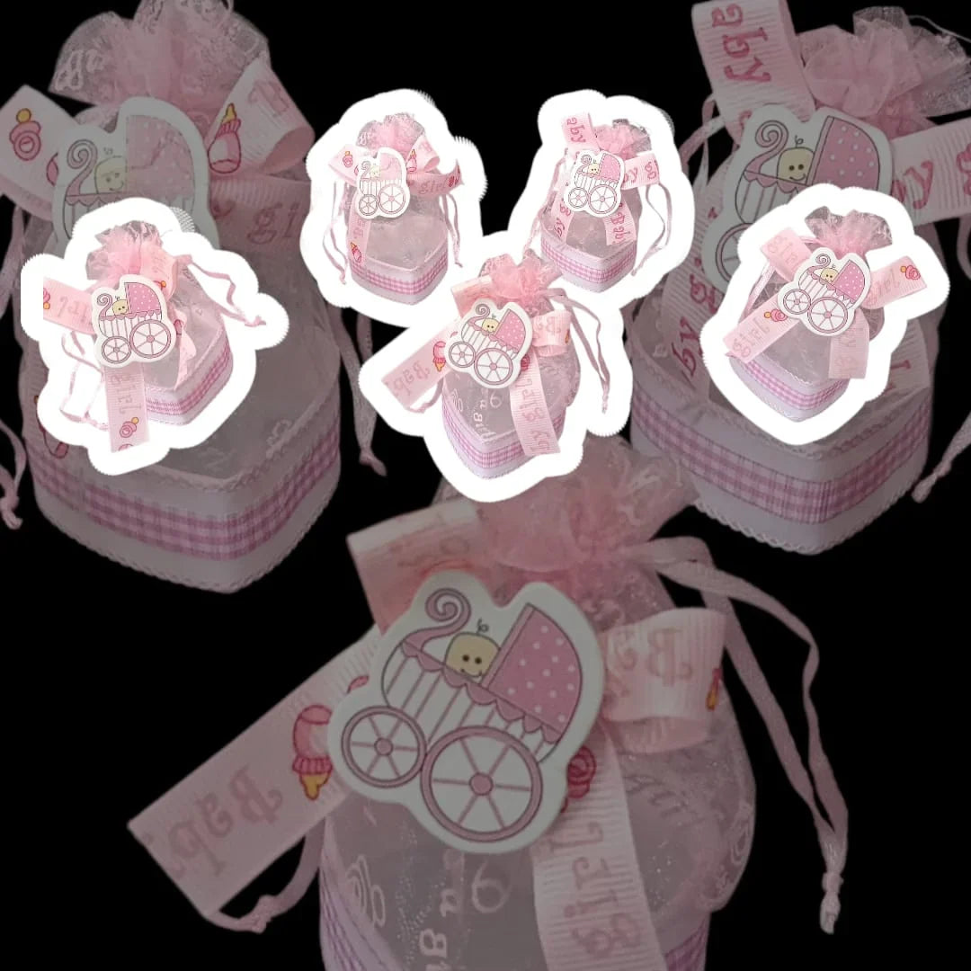 {12 Pcs} Pink Baby Shower Favor Candy Gift Set | - 20049