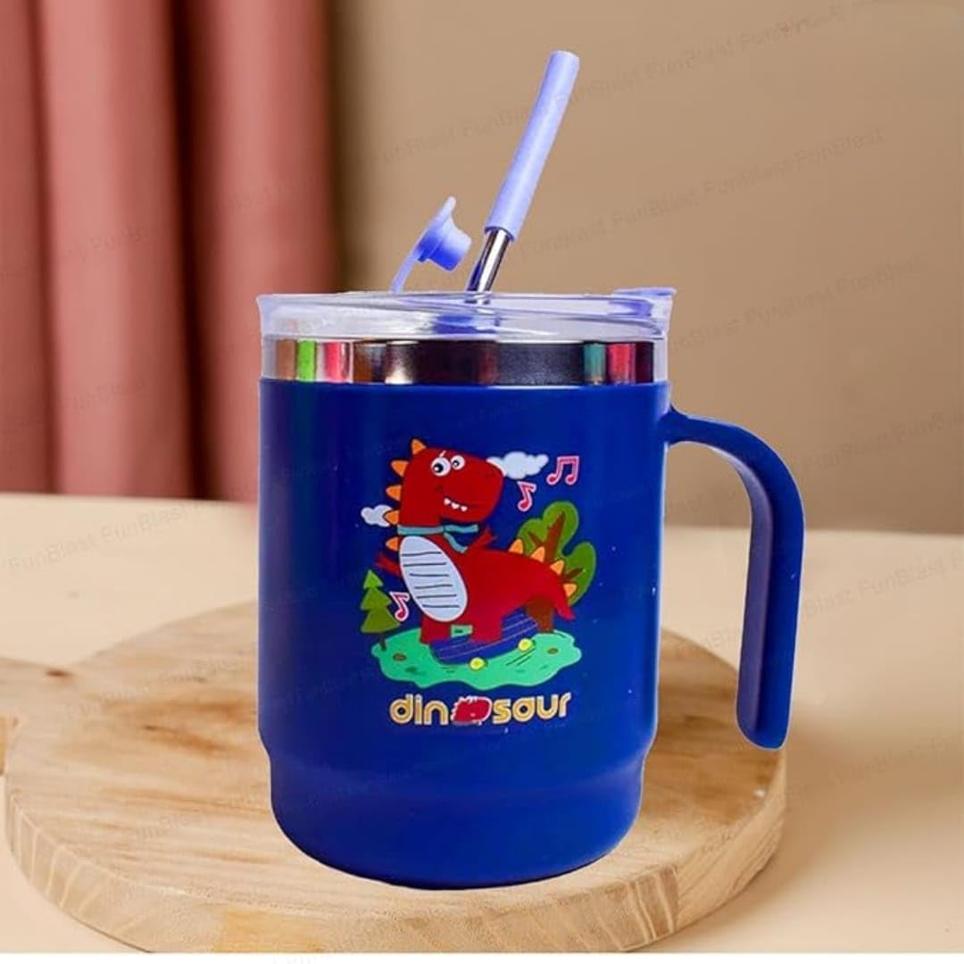 LX3041 Insulated Coffee Mug, Stainless Steel Mug with Lid for Kids, Insulated Vacuum Cup for Milk Water and Coffee, Birthday Return Gifts for Kids – 400 ML {Random Color}