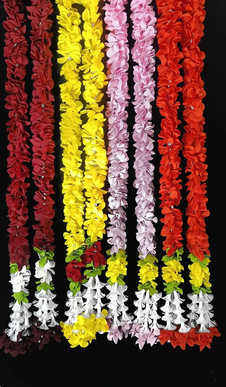 {6 PCS} Artificial Flower Ladi Special Home Decorations items For Special Occasion Diwali, Navratri Pooja Home Decoration Multicolour Ladi 5 Feet - 11143
