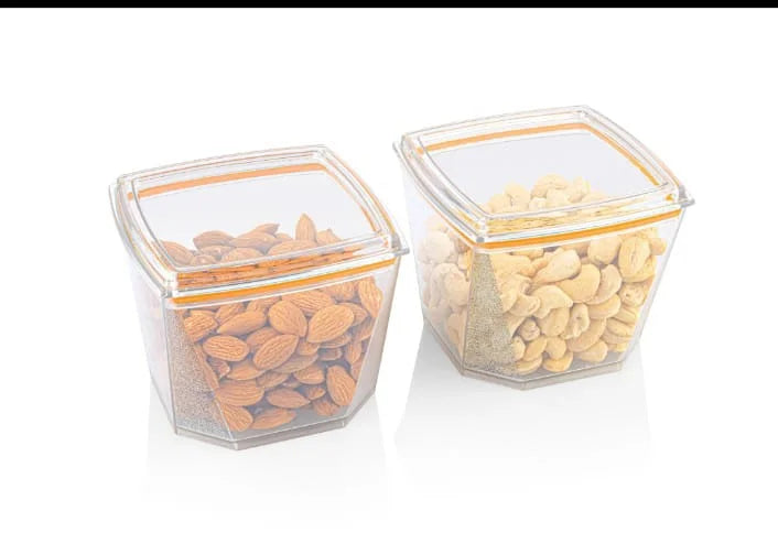 Air Tight Unbreakable Multipurpose Transparent Jars and Storage Container 500ml Set Of 2 Pcs - 10338