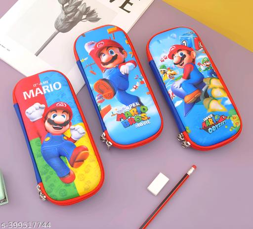 3D Super Hero Pen Pencil Case 1Pc with Large Capacity,Trendy Geometry Pencils Box for Kids {Random Design} - 20744