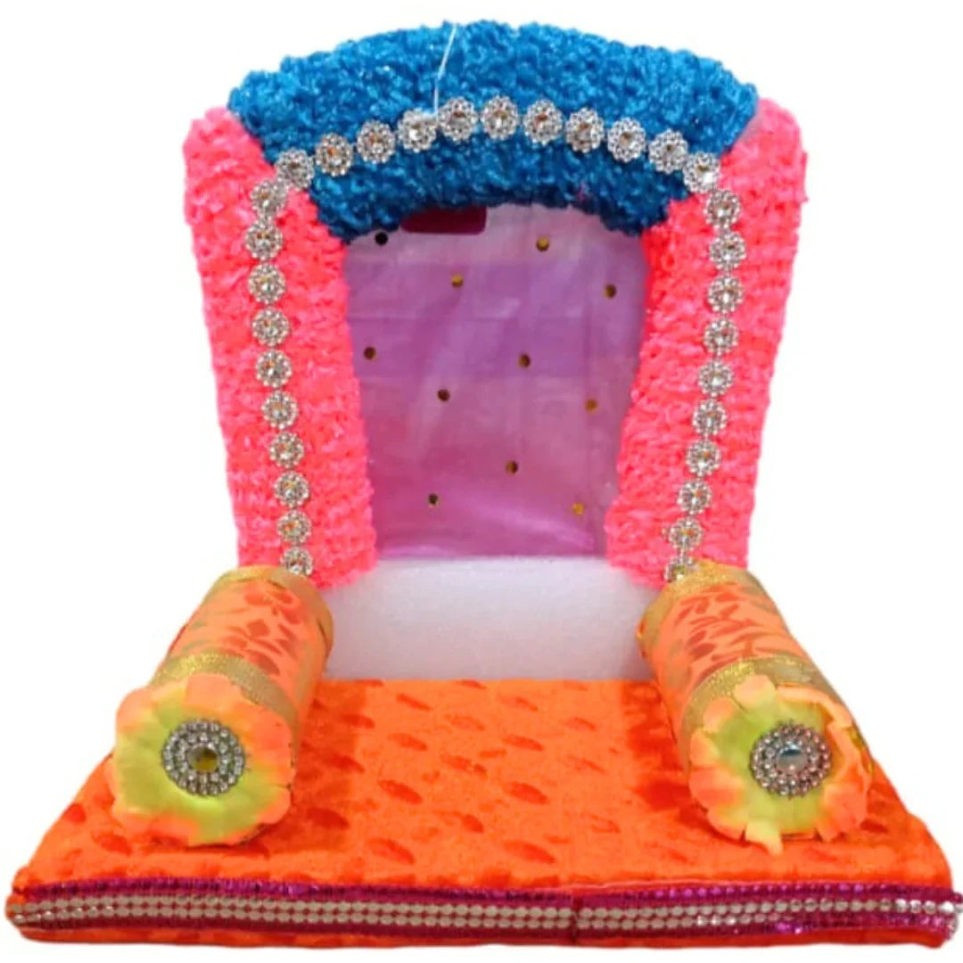Multicolor Beautiful Eco-Friendly Ganpati Makhars For Decoration 30 by 30cm ( Random Designs ) - 1998