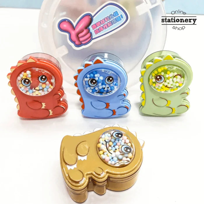 Newest Imported Double Hole Dinasour Look Pencil Sharpener School Stationary for Kids {Random Color} - 10976