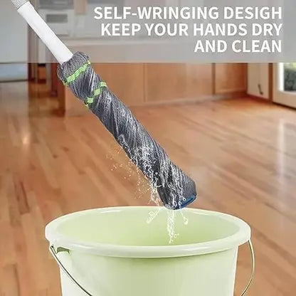 Microfiber Twist Mop with Stainless Steel Handle | Heavy Duty Floor Cleaning - 20046