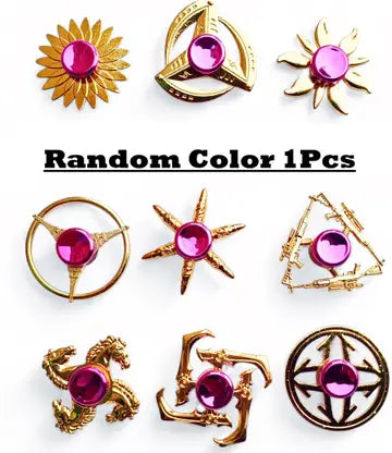 {1 Pcs} Random Design Gold Finger Hand Spinner Fidget Spinner Toys for Kids (Gold} - 10373