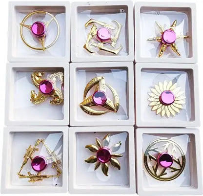 {1 Pcs} Random Design Gold Finger Hand Spinner Fidget Spinner Toys for Kids (Gold} - 10373