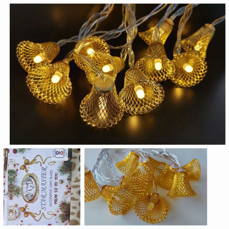 Metal Bell in String Light {Golden } - 21108