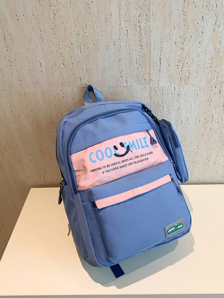 College Bag for Girls & Women | Lightweight Resistant College School Bag | Travel Daypack with Front Pocket & Side Compartments {Random color} 43*27*15 Cm - 20458