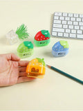 Random Transparent Color Bubble Strawberry Shaped Pencil Sharpener, Cute Transparent Colorful Fruit Shaped Student Office Pencil Sharpener - 58103