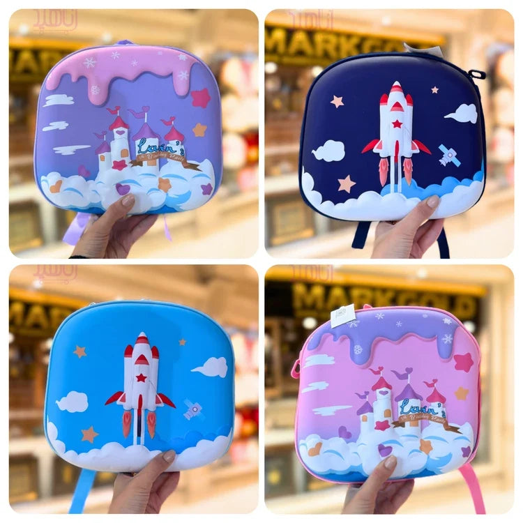 GBT-8840 Cartoon Backpack Preschool Baby Girls and Boys Castles Rockets School Bags {Random Design}