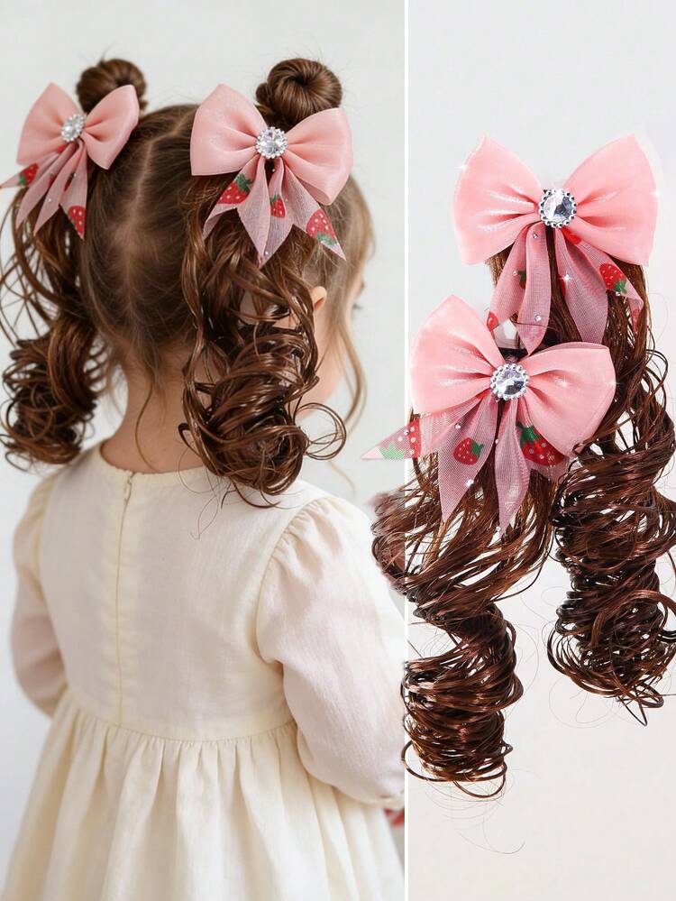 {1 Pair} Hair Extension For Kids Butterfly Cartoon Hair Pin Wing For Girls Kids Hair Accessories (random colours) - 20906