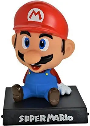 Super Hero Action Figure Limited Edition Bobblehead with Mobile Holder for Car Dashboard, Office Desk & Study Table- (Super Mario) - 11317