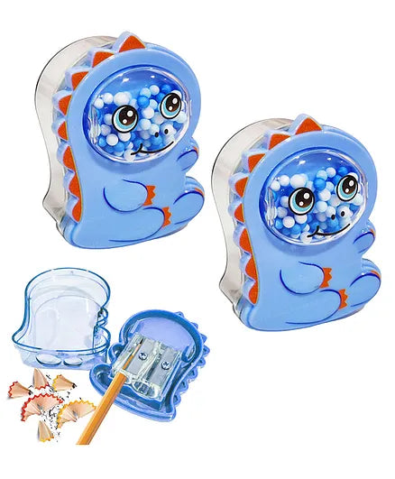 Newest Imported Double Hole Dinasour Look Pencil Sharpener School Stationary for Kids {Random Color} - 10976