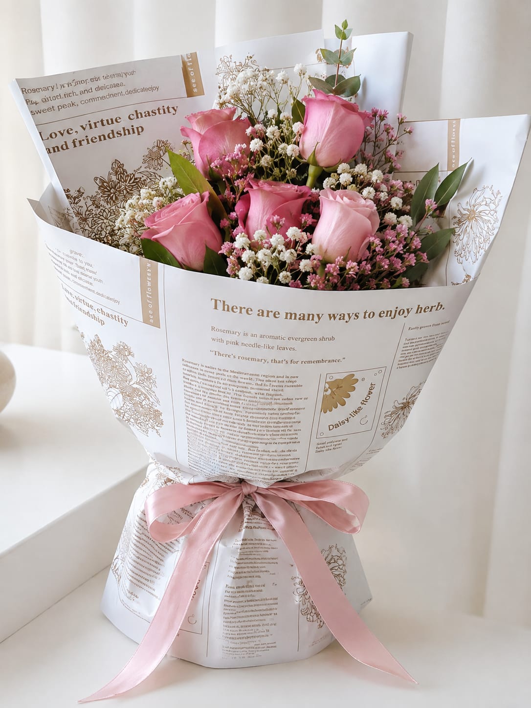 (20 PCS) Floral Print Gift Wrapping Paper - 21061