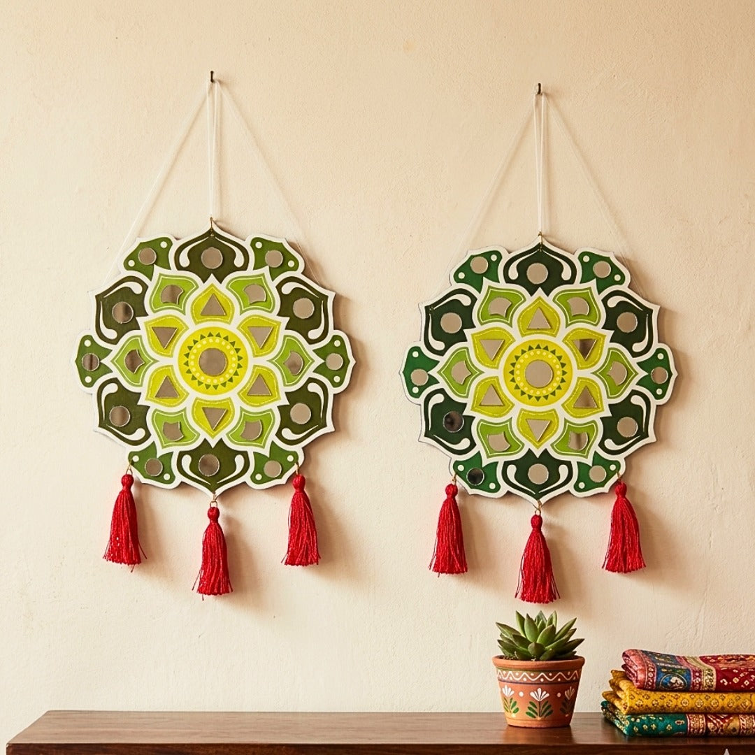 {6 Pcs} Lippan Art Wall Hanging for Decoration {Random Design} - 3086