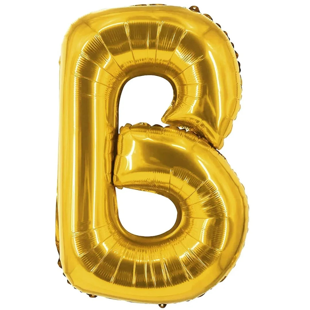 – (10 pcs) B Gold Letter Foil Balloon - 9006