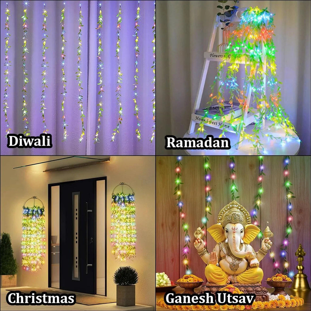 LEDs  Multicolor Flickering Leaf Rice Lights size-13*7*8cm - 21104