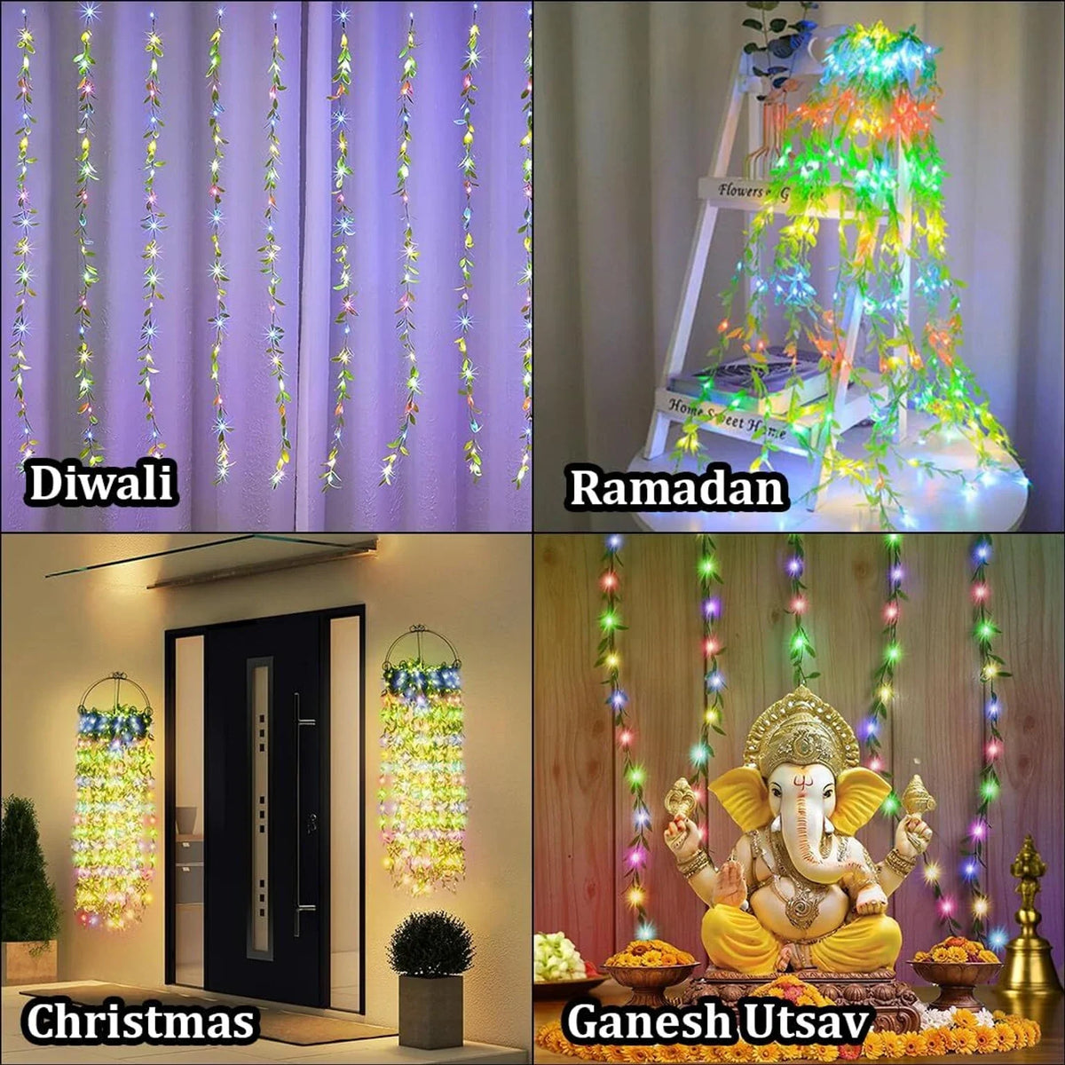 LEDs  Multicolor Flickering Leaf Rice Lights size-13*7*8cm - 21104