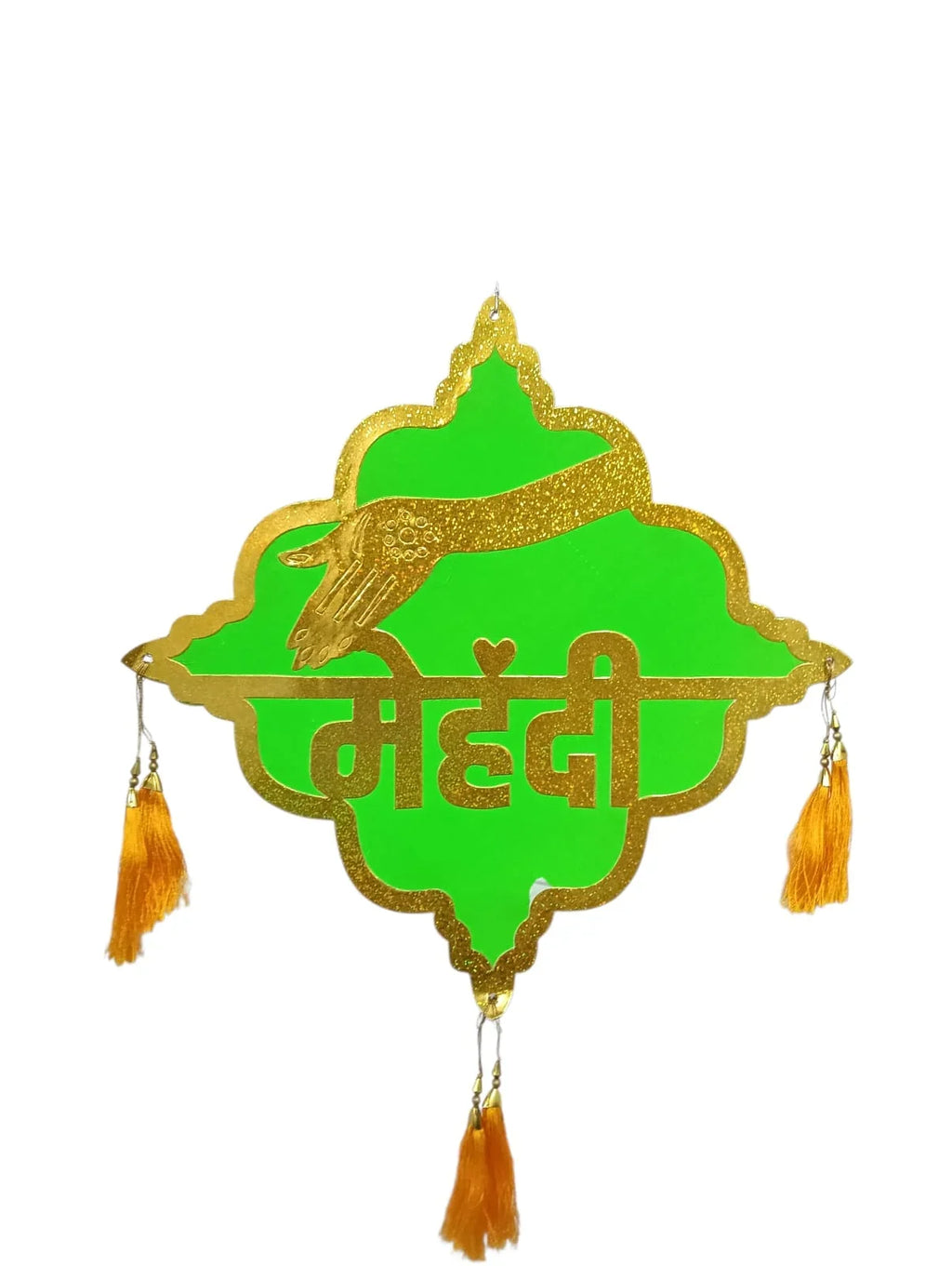 Mehndi Cardboard Decoration Items for Wedding/Marriage MDF Wooden Base - 11312