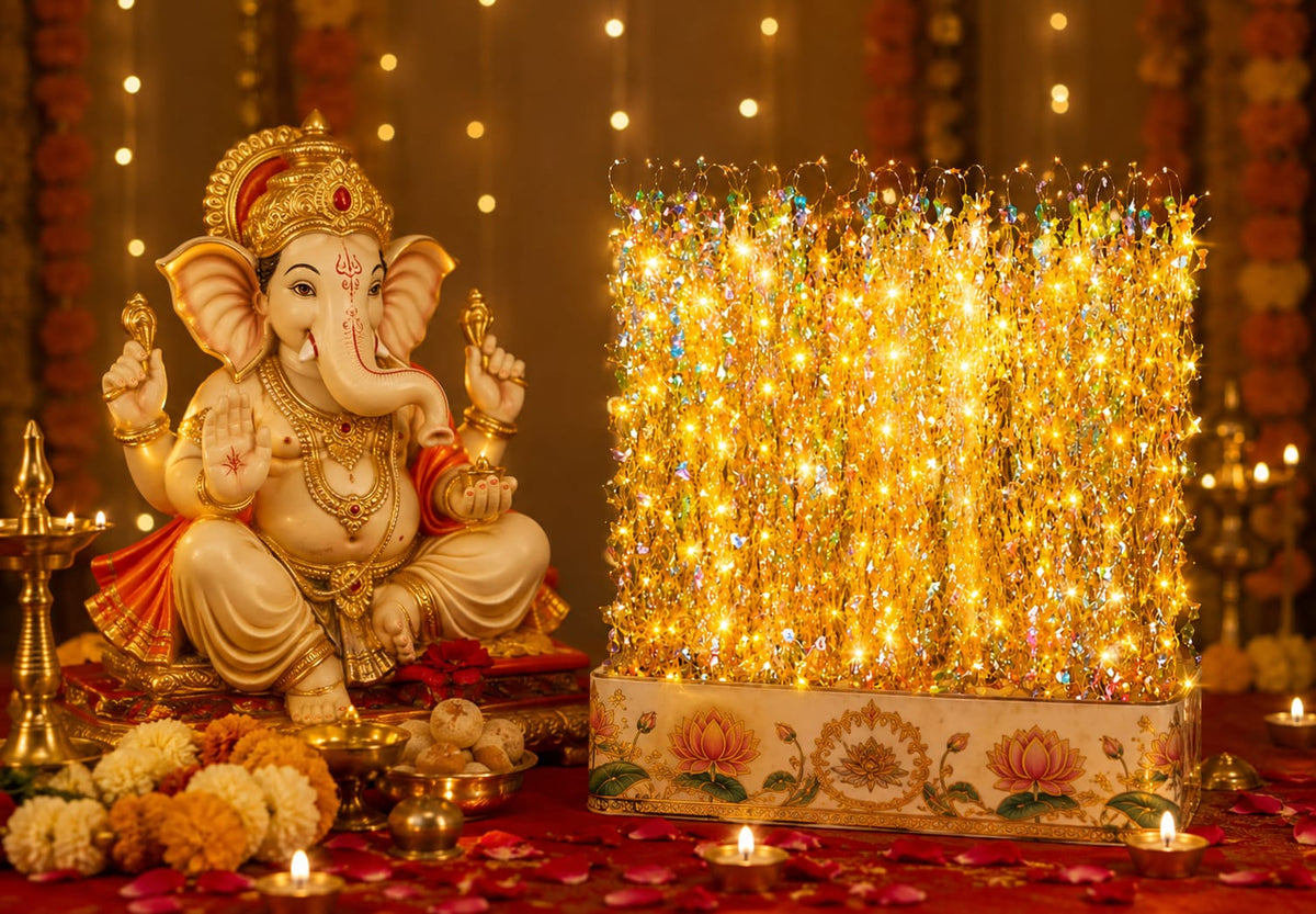 8-Mode Curtain String Lights with LEDs  Fairy Lights for Indoor & Outdoor, Perfect for Diwali, Christmas, Weddings, - 21115