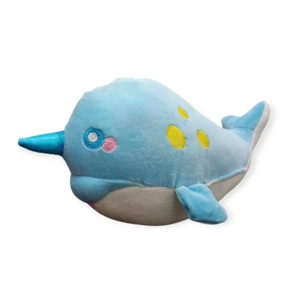 Dolphin with Unicorn Horn Soft Toy for Baby 25 Cm {Multicolor} - 20079