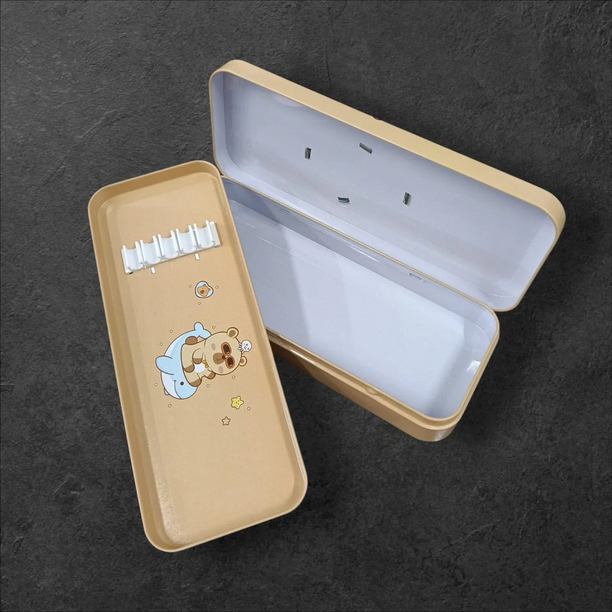 B-783 Metal Pencil Case Box – Double Compartment for Kids