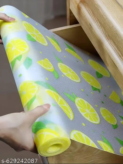 Anti-Slip Drawer & Shelf Mat Roll | Non-Slip Kitchen Cabinet Liner | Waterproof, Washable, Multipurpose Fridge/Drawer/Closet Mat {Random Design} - 20557