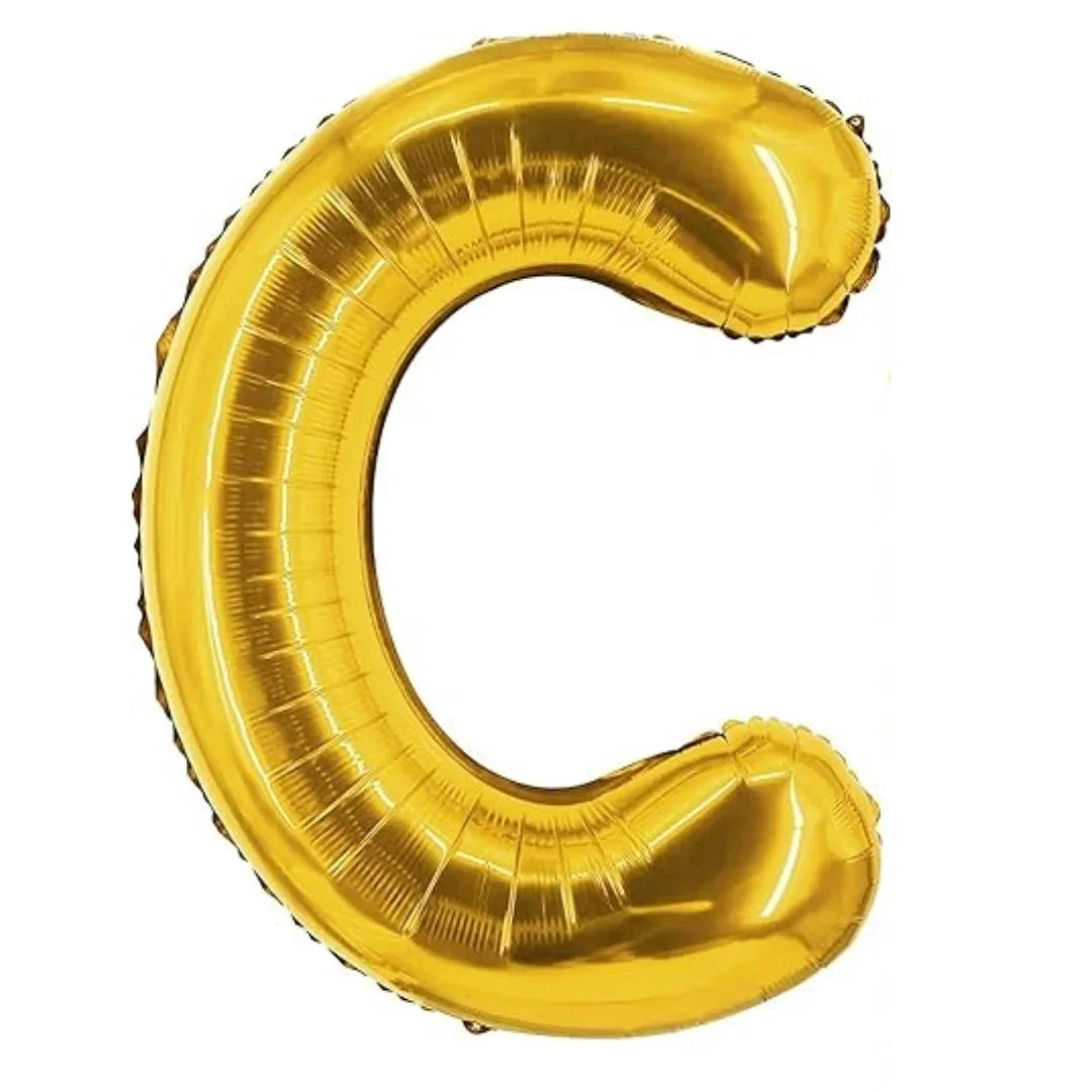 – (10 pcs) C Gold Letter Foil Balloon - 9007