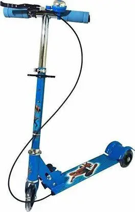 Kids 3 Wheel Foldable Scooter Cycle with Height Adjustment & Led Light on Wheel(Break and Bell) for Boys and Girls (Multi Color) - 20066