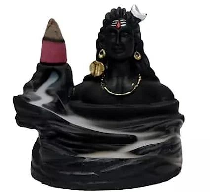 Lord Shiva Adiyogi Shiva Backflow Smoke Fountain Incense Holder Burner with 8 - 10012