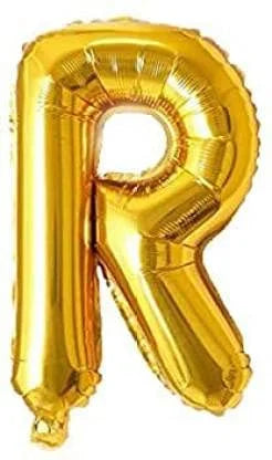 (10 pcs) R Gold Letter Foil Balloon - 9030