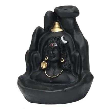 Lord Shiva Adiyogi Shiva Backflow Smoke Fountain Incense Holder Burner with 8 - 10012