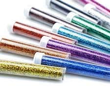 {Pack of 12} Glitter Sparkle Powder Glitter Dust of Colors for Arts & Crafts, Scrapbooking, Paper Decorations and Other Activities Return Gift for Kids-Multicolor - 21181