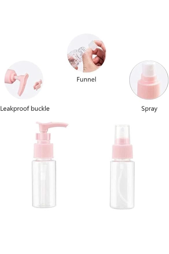 Girls Travel Organizer/Girls Travel Smart Bottle Set Plastic Cosmetic Toiletries Liquid Contain/Travelers Storage Boxers Leak Proof Portable Travel Accessories - 134
