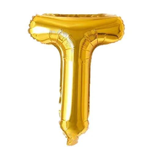 (10 pcs) T Gold Letter Foil Balloon - 9032
