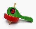 Wooden Spinning Top Toy | Traditional Lattu Pambaram Buguri Bongaram | Classic Hand Spin Toy for Kids Fun Play Color May Vary - 20684
