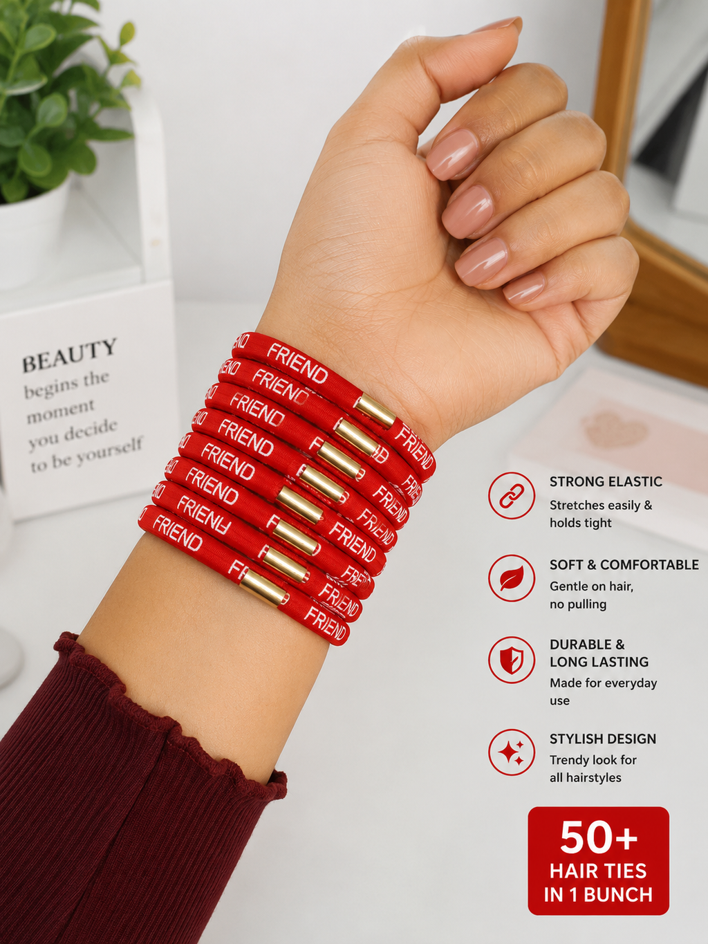 {90 Pcs} Red Friendship Band Set for Boys and Girls - 20790