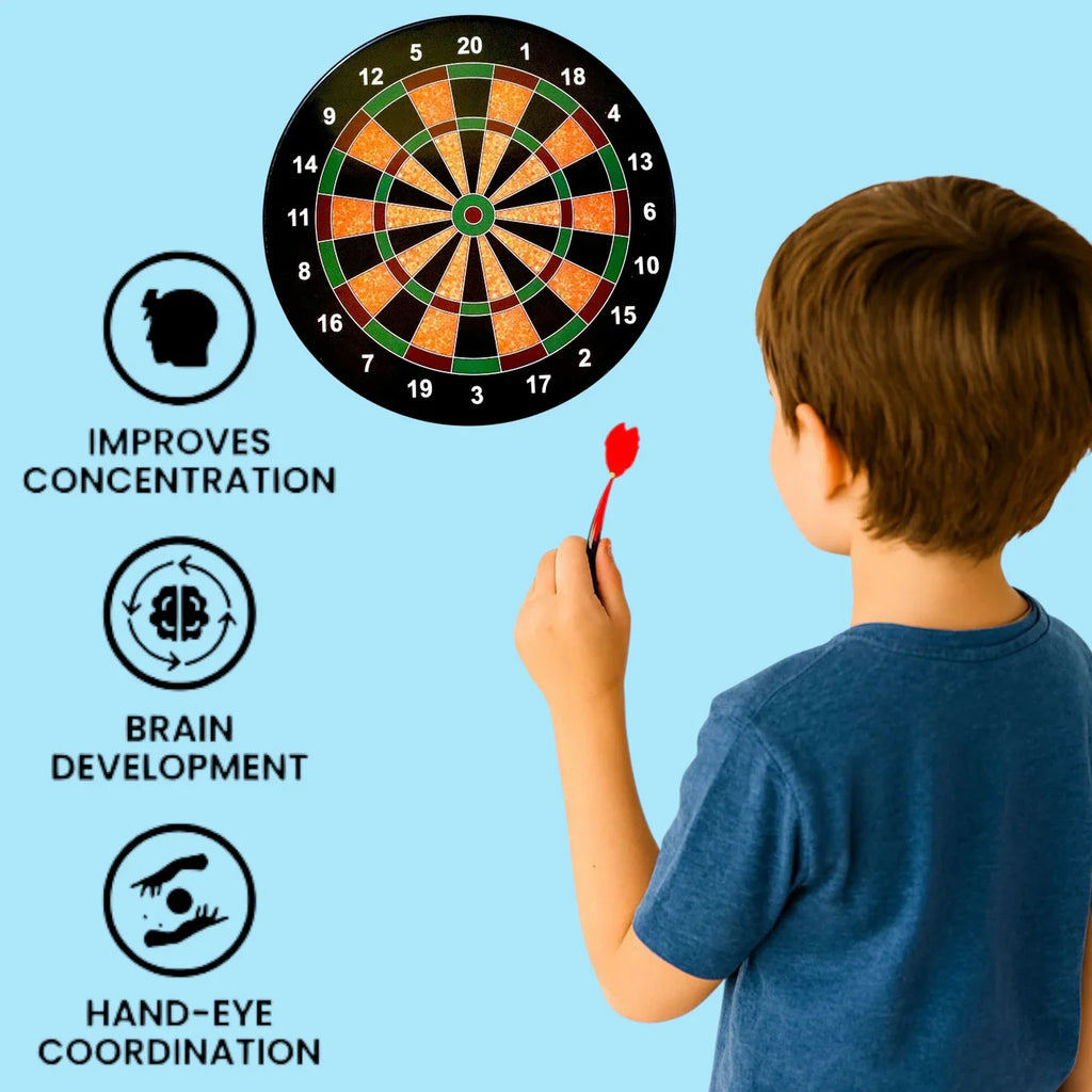 Magnetic Dart Board Game for Kids – 28.5 Cm Indoor & Outdoor Fun with 4 Soft Darts - 20696