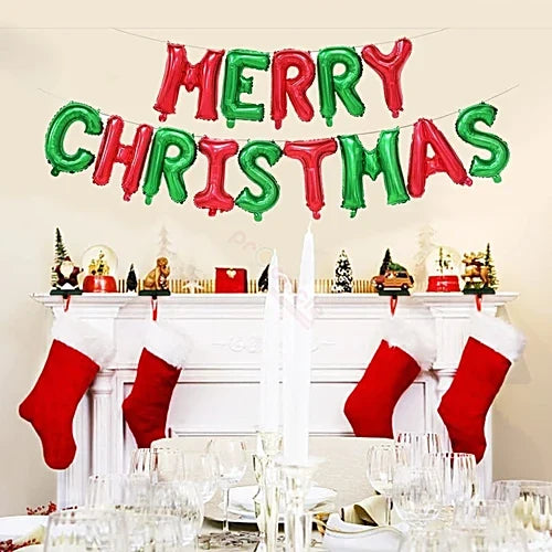 Merry Christmas foil Balloon [Red-Green] - 7059