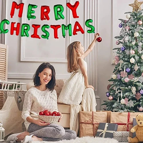 Merry Christmas foil Balloon [Red-Green] - 7059