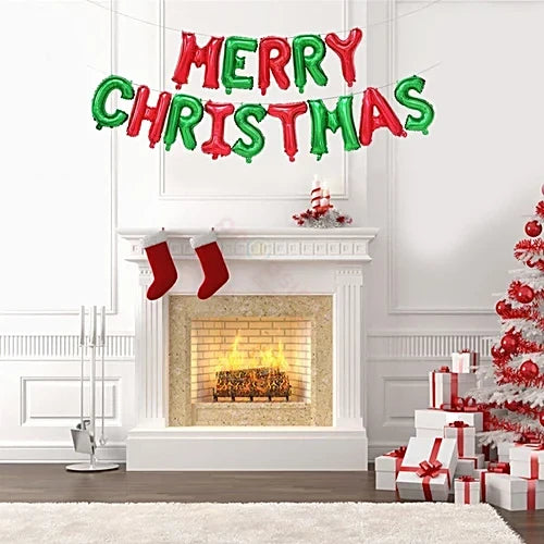 Merry Christmas foil Balloon [Red-Green] - 7059