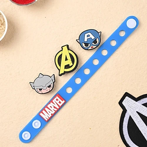 Superhero Silicone Bracelet for Kids | Adjustable Cartoon Wristband | Soft Rubber Band {Random Design} - 20819