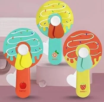 Hand PressFan for Kids, Small PocketFan for Outdoor,Safe Mini ManualFan, Portable SummerFan Toy For Kids - 11183