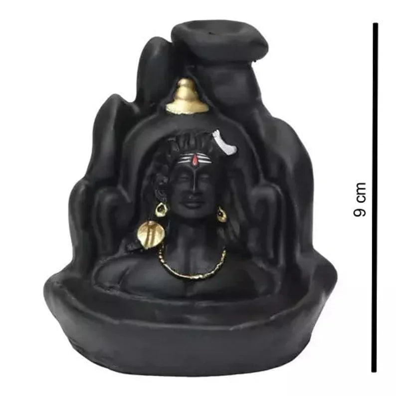 Lord Shiva Adiyogi Shiva Backflow Smoke Fountain Incense Holder Burner with 8 - 10012