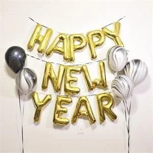 Happy New Year Gold Letter Balloon Alphabet Foil Balloons - 10023