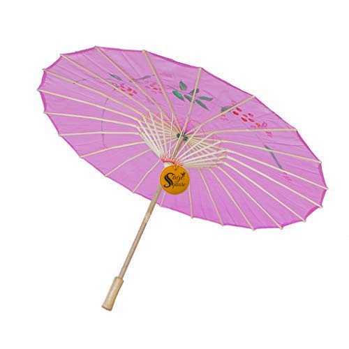 Traditional Handmade Chinese Cloth Floral Wooden Umbrella Wedding Dance Parties Props (Multicolor) - 21085