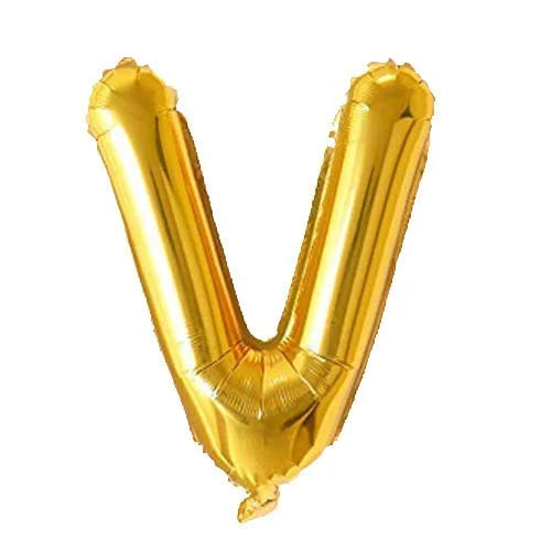 (10 pcs) V Gold Letter Foil Balloon - 9033