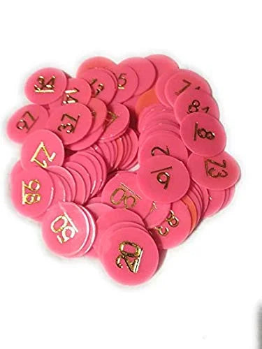 Token/Coin | Chips for Board Games and Other uses | Round Shape Plastic 1 to 100 Numeric Token Coins Without Holes {Multicolor} - 20115