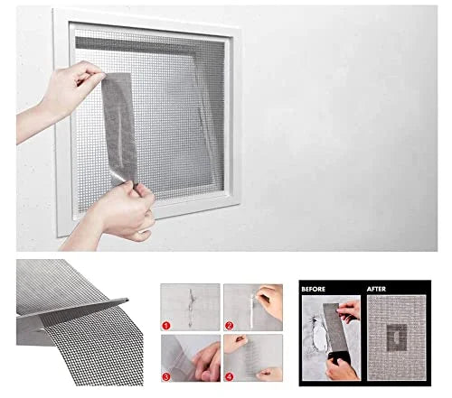 Mosquito Net Patch Repair Tape Self-Adhesive Color Black, Size -2 Meter X 50 MM (Pack of 1), Door Net - 201600