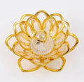 Lotus LED Tea Light Candles | Battery-Operated | Flameless & Smokeless | Multicolor Acrylic Design | Home Décor,Wedding, Festival {Golden} - 10300